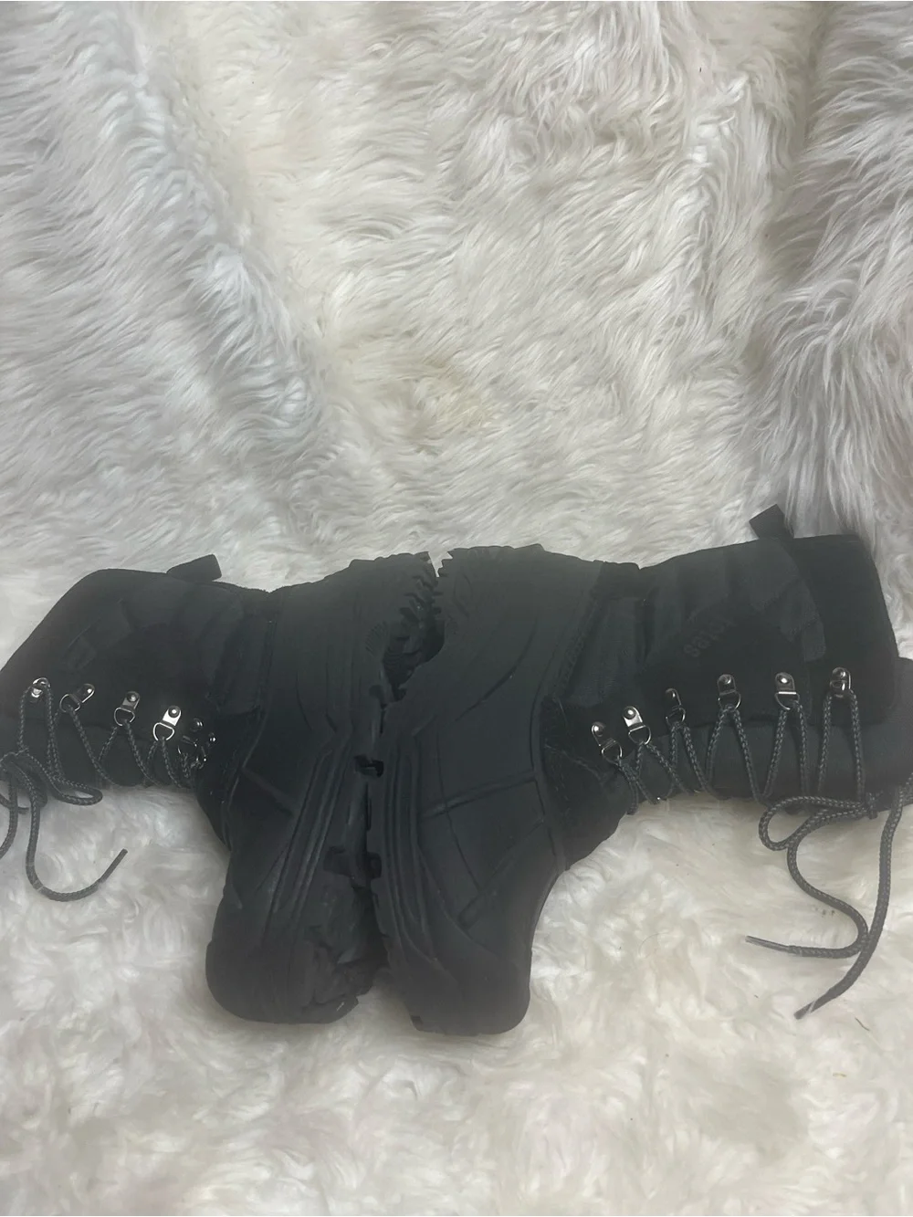 Totes amen Black leather,Textile & Rubber Waterproof Lace-Up Boots SZ12M